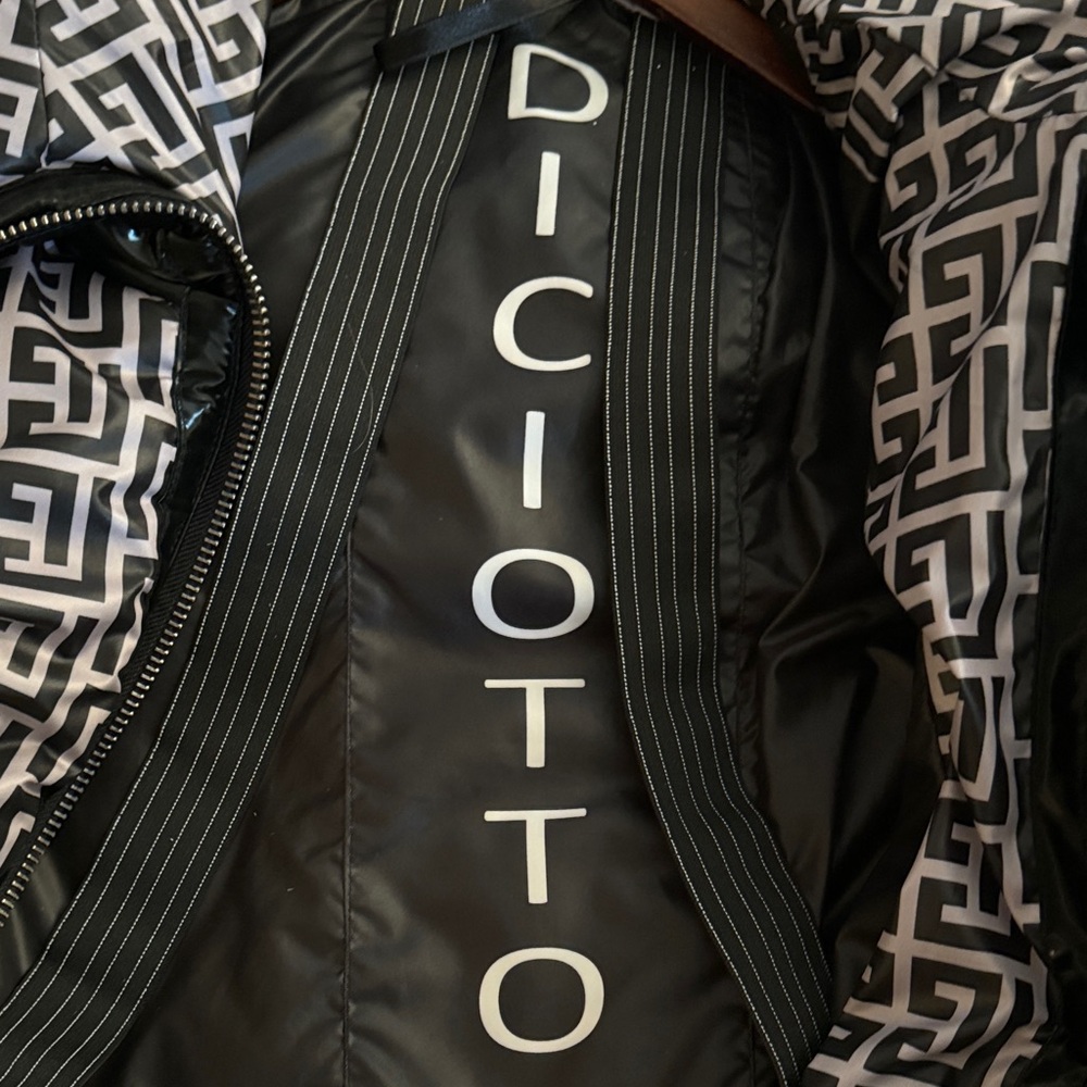 Monochrome Geometric Bomber Jacket - Black & White - Picture 8 of 10